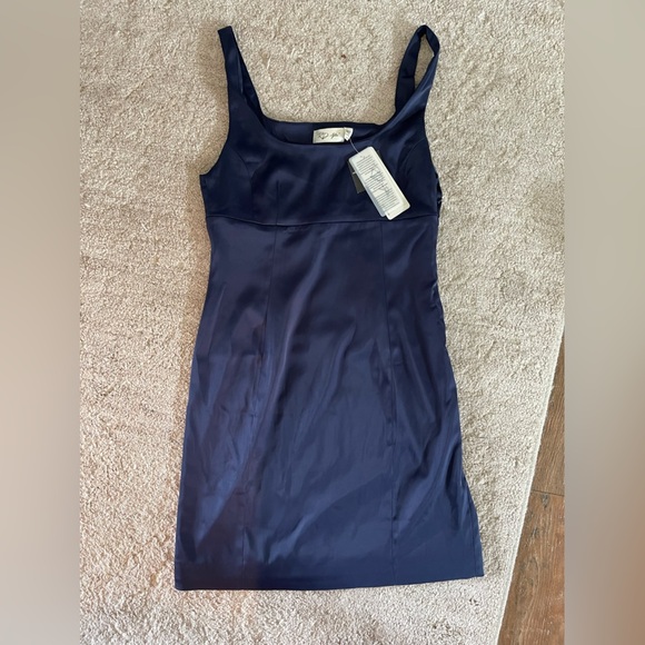 RD Style Baria Bustier Mini Satin Dress Navy Small - Picture 3 of 3